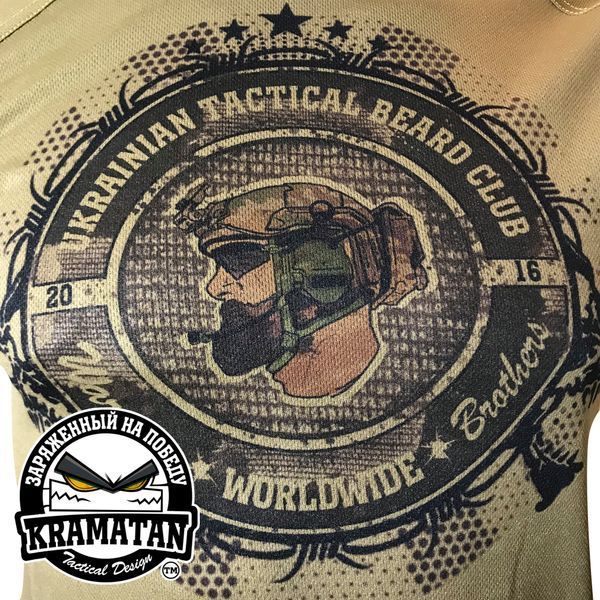 Футболка Ukrainian Tactical Beard Club | KRAMATAN Tactical Design - XS, Койот 17604 фото