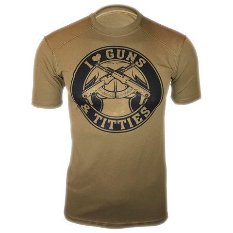Футболка I Love Guns & Titties | KRAMATAN Tactical Design - XS, Койот 17616 фото