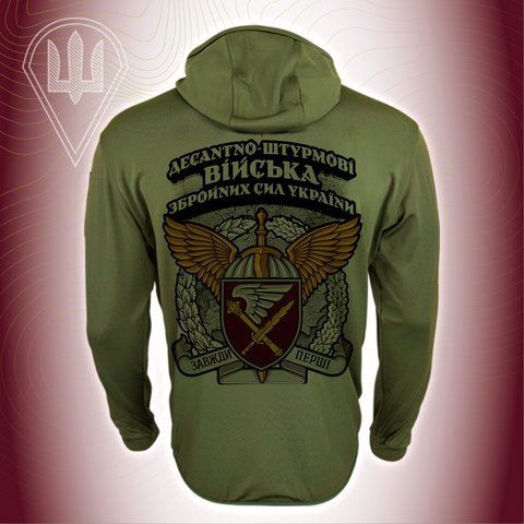 Кастомна кофта ДШВ | KRAMATAN Tactical Design &mdash; 7-й корпус швидкого реагування ДШВ, Олива, з капюшоном, S DSHV-C07-OL-H-L фото