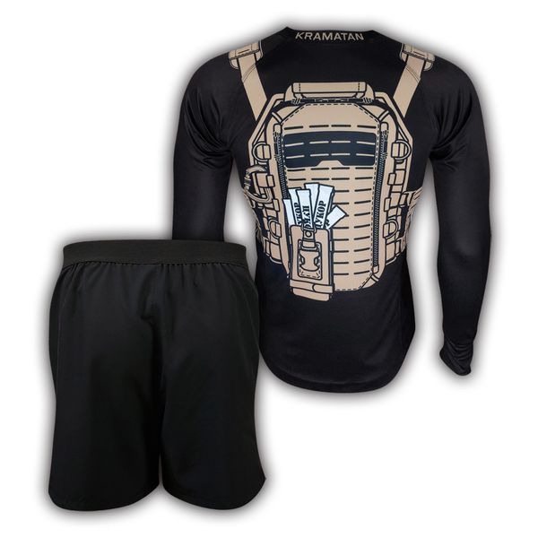 Комплект Лонгслів + Шорти БРОНІК Н.З. ЧОРНИЙ | KRAMATAN Tactical Design - XS 18220 фото