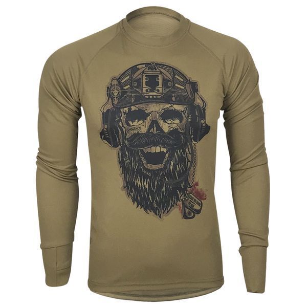 Лонгслів ПІХОТА &ldquo;ЯКЩО НЕ ВОНИ,ТО МИ&rdquo; | KRAMATAN Tactical Design - S, Койот 2480 фото
