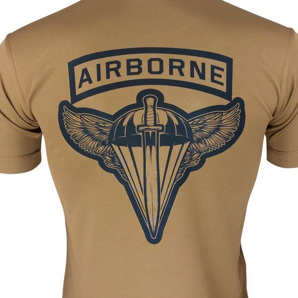 Футболка AIRBORNE FORCES OF UKRAINE | KRAMATAN Tactical Design - XS, Койот 17556 фото