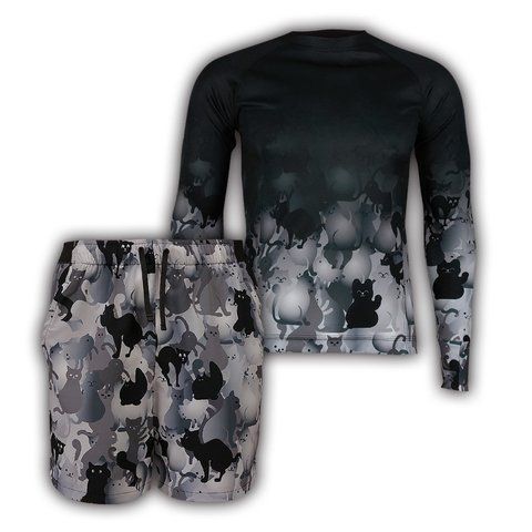 Комплект Лонгслів + Шорти Котофляж MultiCAT Dark | KRAMATAN Tactical Design - XS 18227 фото