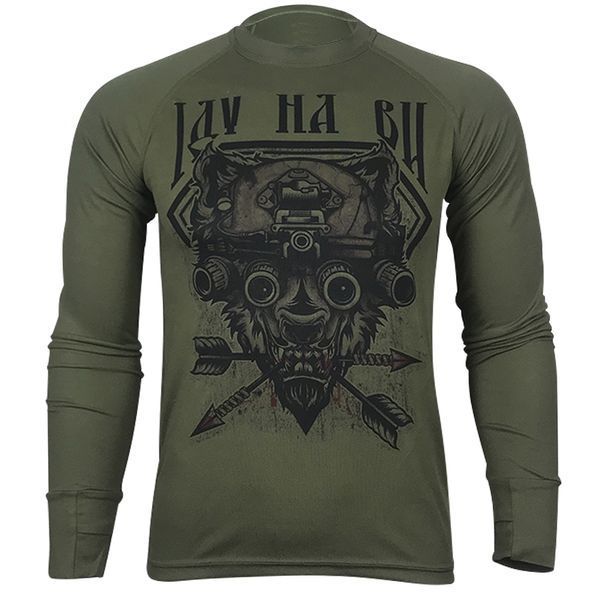 Лонгслів ІДУ НА ВИ | KRAMATAN Tactical Design - Олива, S 2363 фото