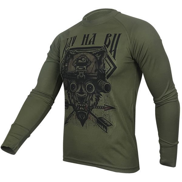 Лонгслів ІДУ НА ВИ | KRAMATAN Tactical Design - Олива, S 2363 фото