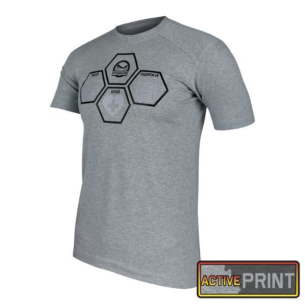 Футболка "Тренуй. Кохай. Мандруй" БАВОВНА Меланж | KRAMATAN Tactical Design - S 16838 фото