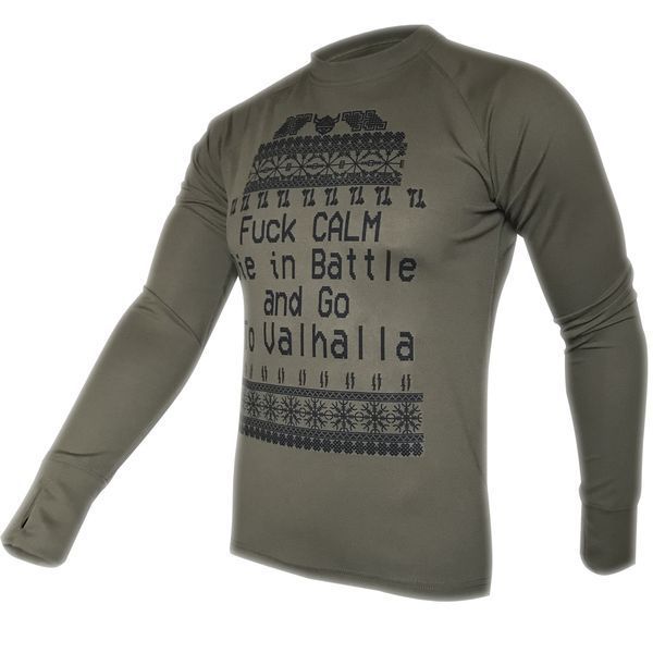 Long-Sleeve Fuck calm | KRAMATAN Tactical Design - S, Olive