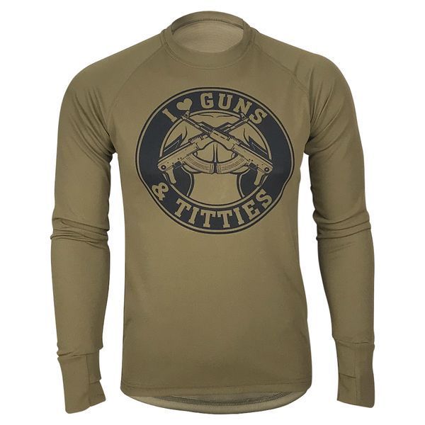 Лонгслів I Love Guns & Titties | KRAMATAN Tactical Design - XS, Койот 17370 фото