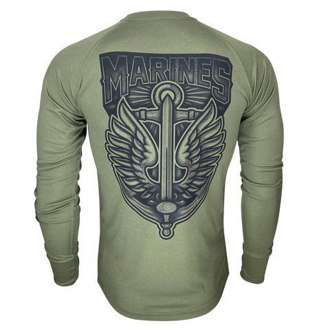 Long-Sleeve MARINES | KRAMATAN Tactical Design - Olive, S