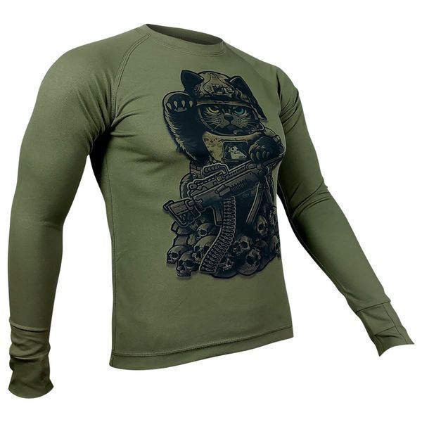 EXECUTIONER CAT (MANEKI-NEKO) Long-Sleeve | KRAMATAN Tactical Design &ndash; Olive, S