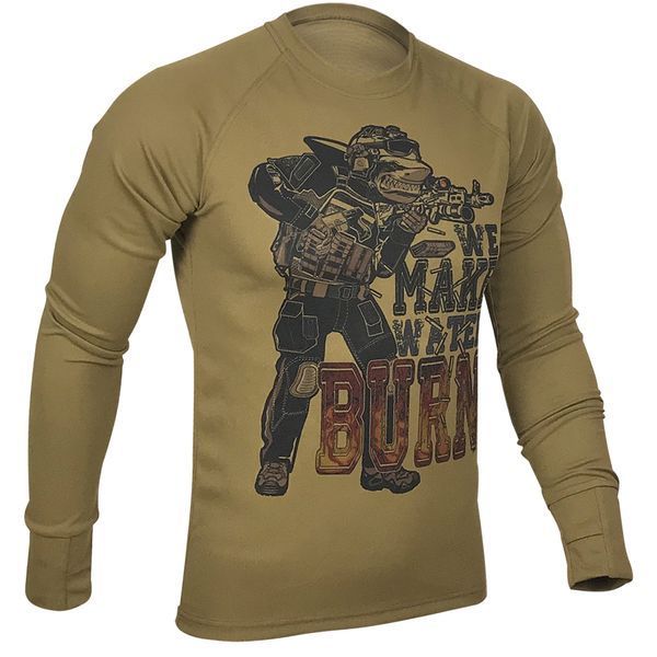 Лонгслів А-АКУЛА WE MAKE WATER BURN | KRAMATAN Tactical Design - XS, Койот 17861 фото