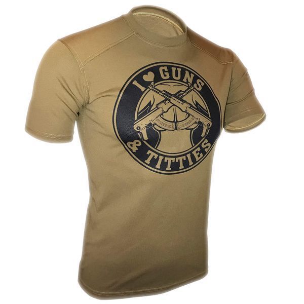 I Love Guns & Titties T-Shirt | KRAMATAN Tactical Design - S, Olive