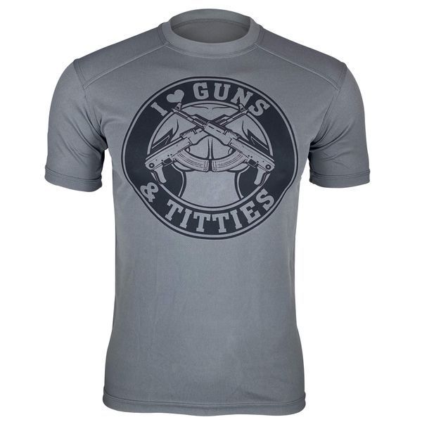 I Love Guns & Titties T-Shirt | KRAMATAN Tactical Design - S, Olive