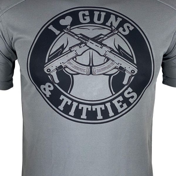 I Love Guns & Titties T-Shirt | KRAMATAN Tactical Design - S, Olive