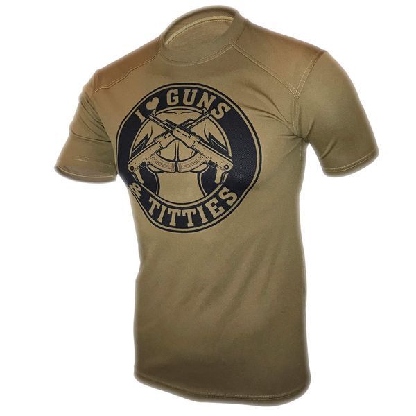 I Love Guns & Titties T-Shirt | KRAMATAN Tactical Design - S, Olive