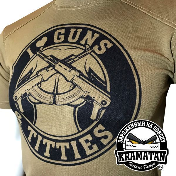 I Love Guns & Titties T-Shirt | KRAMATAN Tactical Design - S, Olive