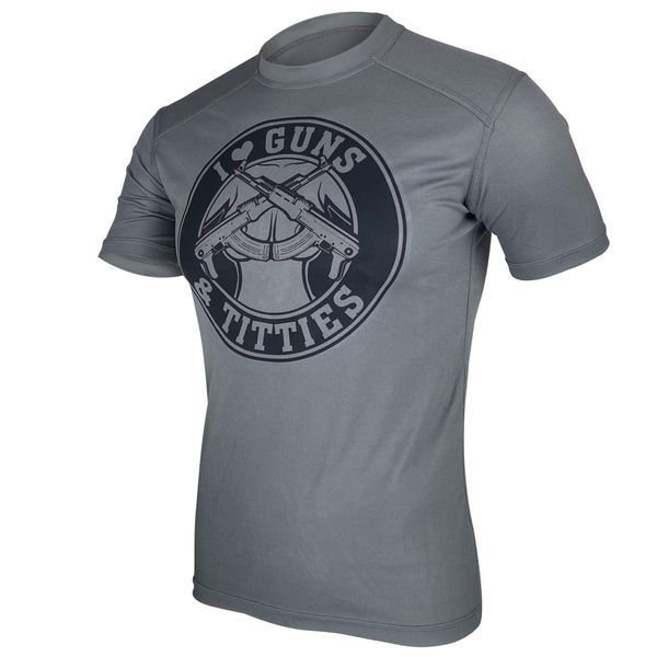 I Love Guns & Titties T-Shirt | KRAMATAN Tactical Design - S, Olive